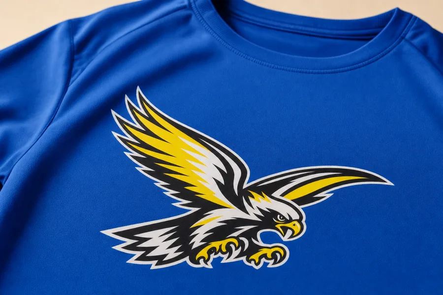 Falcon Athletics · DTF PRINT, custom embroidery sample