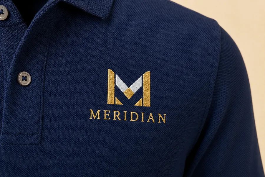 Meridian, custom embroidery by Stitch & Go in Coral Springs FL