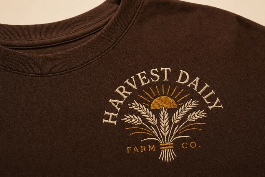 Harvest, custom embroidery by Stitch & Go in Coral Springs FL